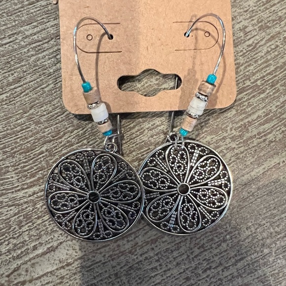 Boho Silver Dangle Earrings - Picture 1 of 1